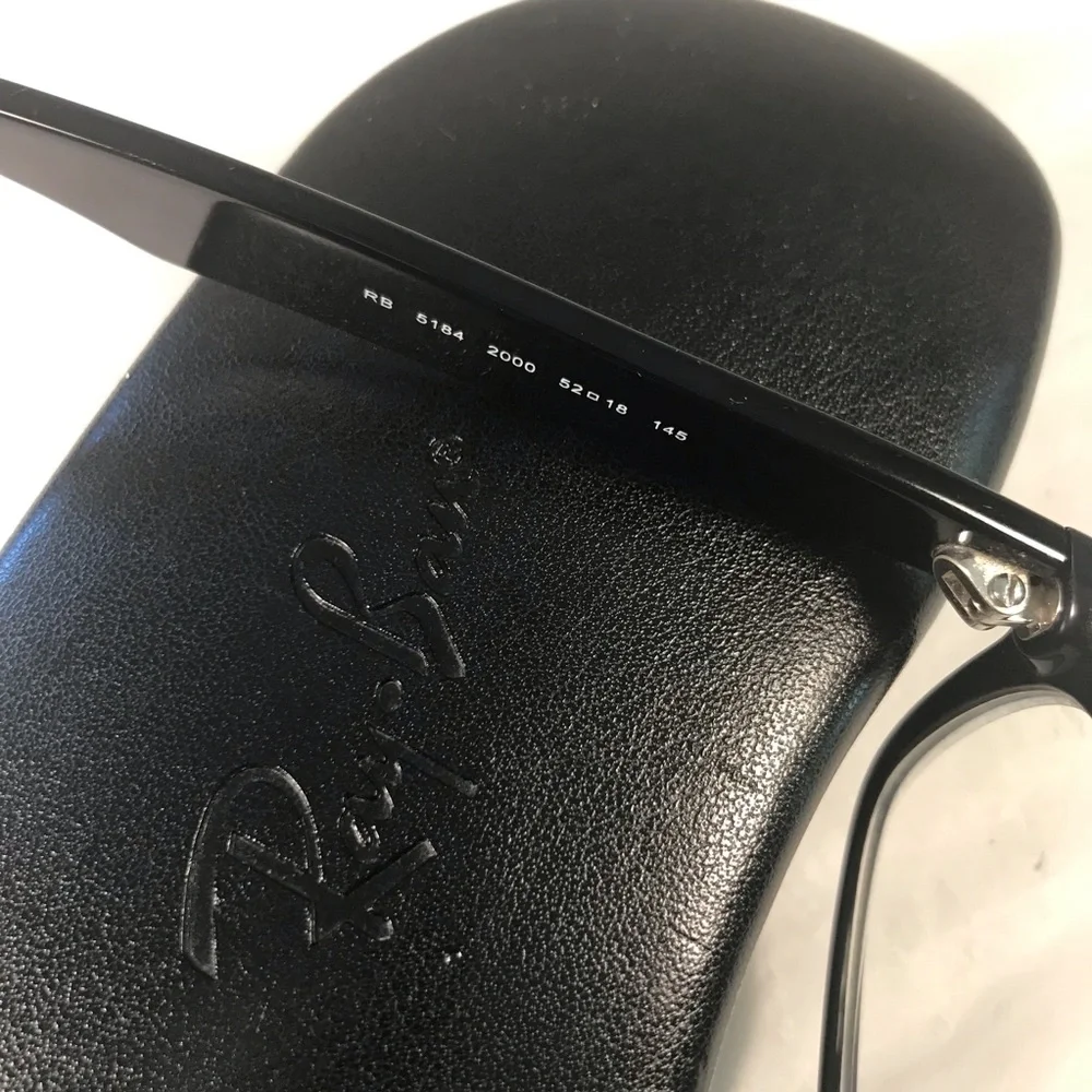 Ray-Ban Optical RX5184 Wayfarer Black Framed Eyeglasses With Case and Cloth